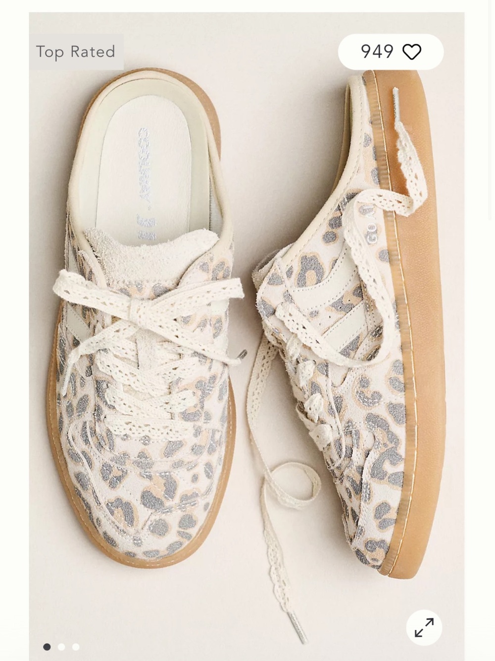 Coolway Leopard-Print Lace-Up Mule in Cream and Tan